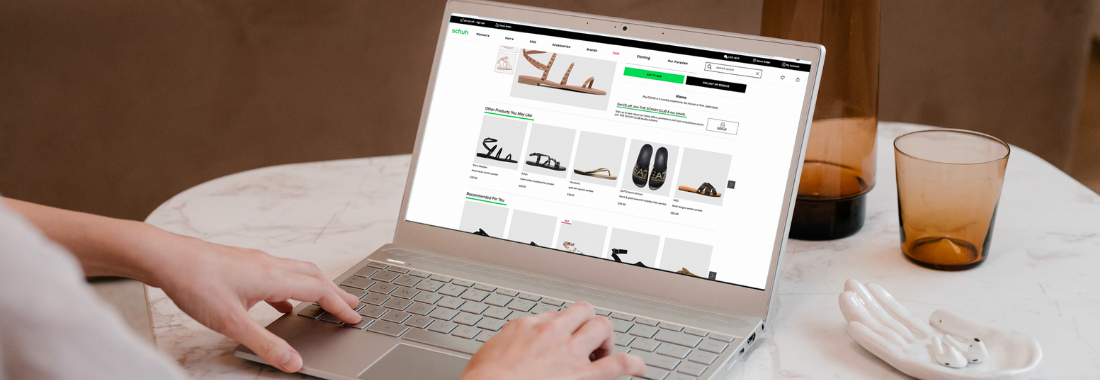 An example of ai powered recommendations on a footwear retail store to reduce friction from out of stock