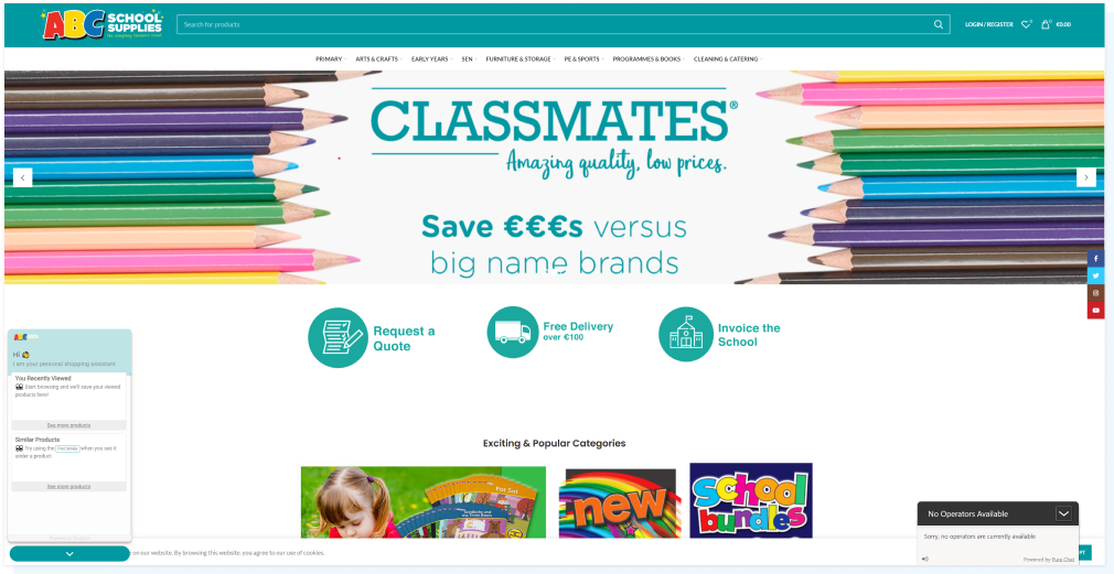 abc school website screenshot 